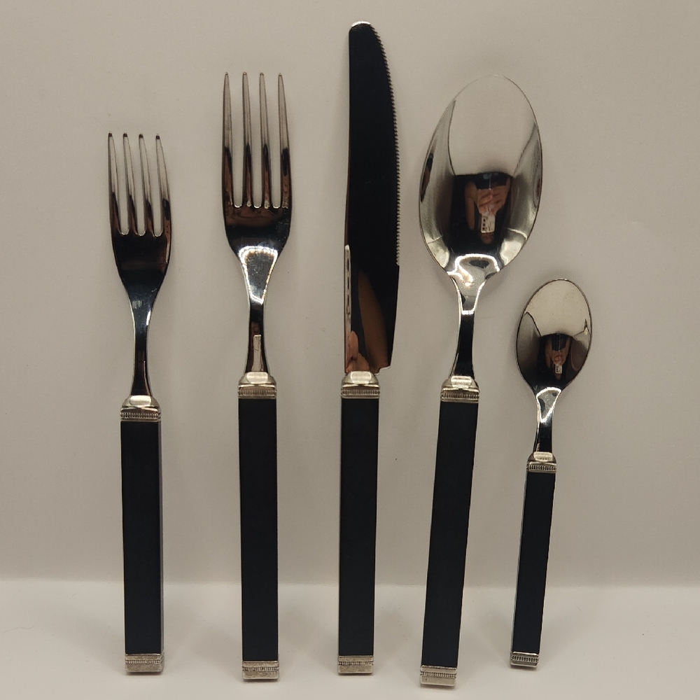Vintage Arte Italica Italy 18/10 Stainless Steel 5 Piece Flatware Setting